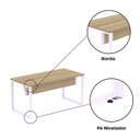 Ver mais imagens de Escrivaninha Mesa Escritório X 150cm Industrial Noce Naturalle e Lilas Marrom/Marromle