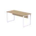 Ver imagem 5 de Escrivaninha Mesa Escritório X 150cm Industrial Noce Naturalle e Lilas Marrom/Marromle