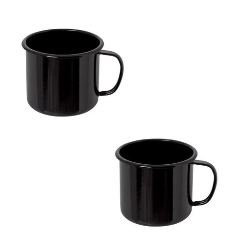 Canecas 2 (duas) de Qualidade de Agata 370ml - Ewel - Preto