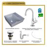 Kit Cuba Aq33 Volcano com Torneira 1198 e Válvula Click com Sifão e Flexível - 10