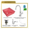 Kit Cuba Aq33 Volcano com Torneira 1198 e Válvula Click com Sifão e Flexível - 10