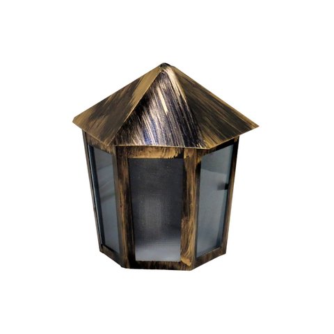 Luminária Veneza Parafusar na Parede Alumínio Ouro 19x12cm Ouro Minas