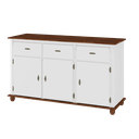 Ver imagem 3 de Balcão de Cozinha 631 Branco Laca com 3 Portas, 3 Gavetas e Pés Torneados Imbuia Glazer