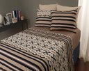 Ver imagem 1 de Jogo de Cama Duplo 140 Fios Realce Premium Akira Marrom Sultan