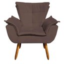 Ver imagem 3 de Kit 02 Poltronas Opala Suede Marrom Pés Palito Castanho