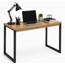Ver imagem 1 de Escrivaninha Mesa Computador Estudo Office Aparador Pés Aço- Freijó Preto