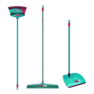 Kit Vassoura + Pá com Cabo + Rodo 40cm Noviça Bettanin