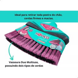 Kit Vassoura + Pá com Cabo + Rodo 40cm Noviça Bettanin - 4