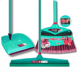 Kit Vassoura + Pá com Cabo + Rodo 40cm Noviça Bettanin - 2