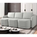 Ver imagem 2 de Sofá Cama Casal para Sala 246cm Polska K04 Linho Cinza - Mpozenato