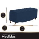Ver imagem 2 de Calçadeira Baú King Size Estofada Maitê Veludo Azul Marinho