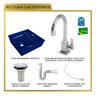 Kit Cuba Aq33 Volcano com Torneira Luxo e Válvula Metal com Sifão e Flexível - 10