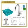 Kit Cuba Aq33 Volcano com Torneira Luxo e Válvula Metal com Sifão e Flexível - 10