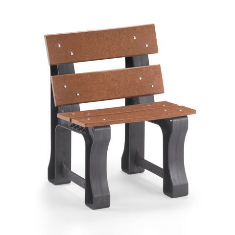 Banco de Jardim Madeira Plástica 0,60 M:marrom/kit Inox 304