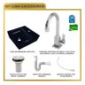 Kit Cuba Aq33 Volcano com Torneira Luxo e Válvula Metal com Sifão e Flexível - 10