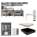 Ver imagem 3 de Casa Completa Armário Cozinha/guarda-roupas/cômoda/cama Box/colchão Multimóveis Cr60011 Bc/nog/