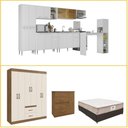 Ver imagem 1 de Casa Completa Armário Cozinha/guarda-roupas/cômoda/cama Box/colchão Multimóveis Cr60011 Bc/nog/