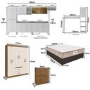 Ver imagem 2 de Casa Completa Armário Cozinha/guarda-roupas/cômoda/cama Box/colchão Multimóveis Cr60011 Bc/nog/