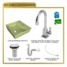 Kit Cuba Aq33 Volcano com Torneira Luxo e Válvula Metal com Sifão e Flexível - 10