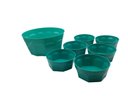 Ver imagem 1 de Conjunto de Sobremesa Oitavado Tigela Saladeira Potes Cozinha 7 Peças Verde Água Opaco