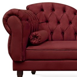 Recamier Divã Cancun 140cm com Capitonê - Direita Suede:vinho - 2