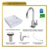 Kit Cuba Aq33 Volcano com Torneira Luxo e Válvula Metal com Sifão e Flexível - 10