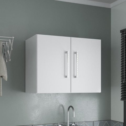 Armário de Lavanderia Aéreo com 2 Portas 57cm Multimóveis Cr30039 Branco