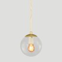 Ver imagem 3 de Pendente Ouro C/ Globo de Vidro Cristal de 14cm + Led 2w