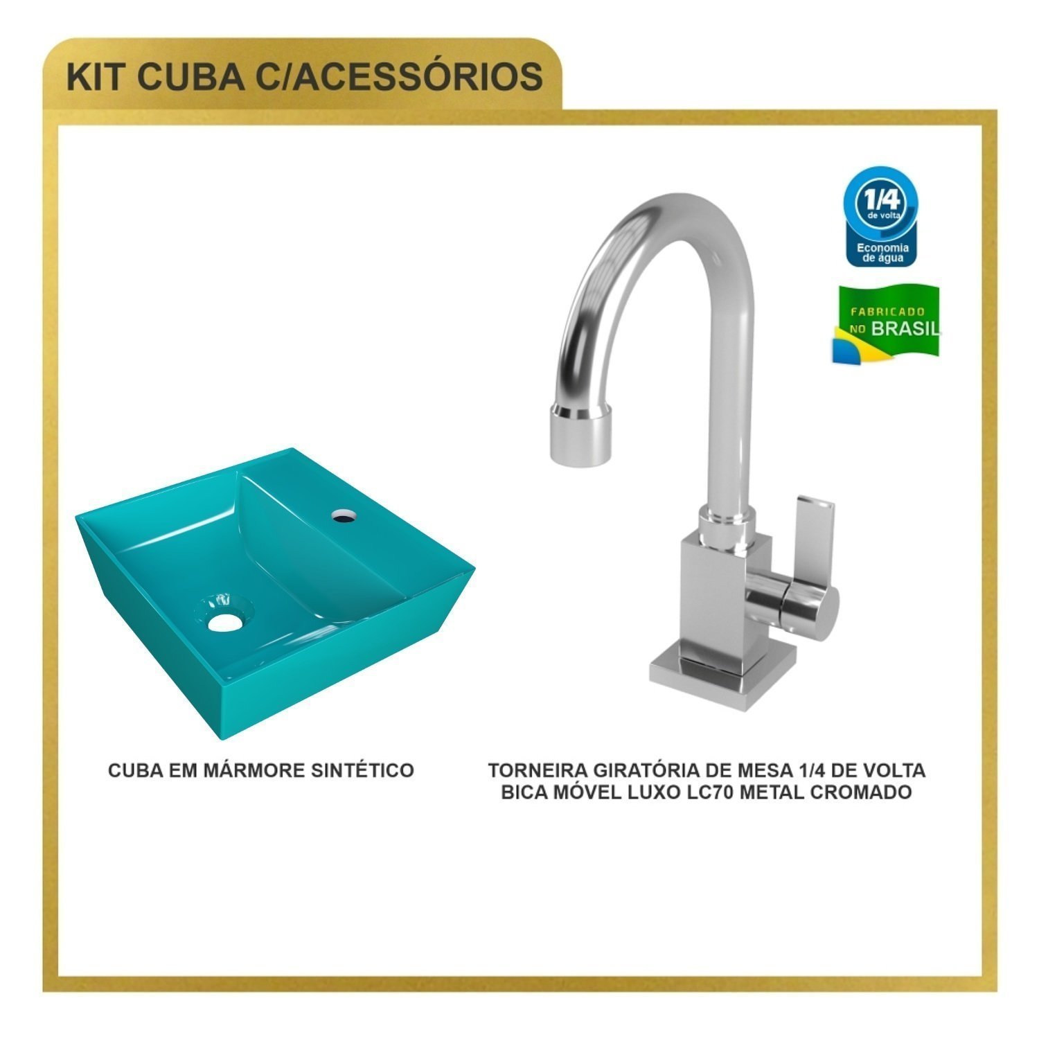 Kit Cuba Aq33 Volcano com Torneira Luxo - 7