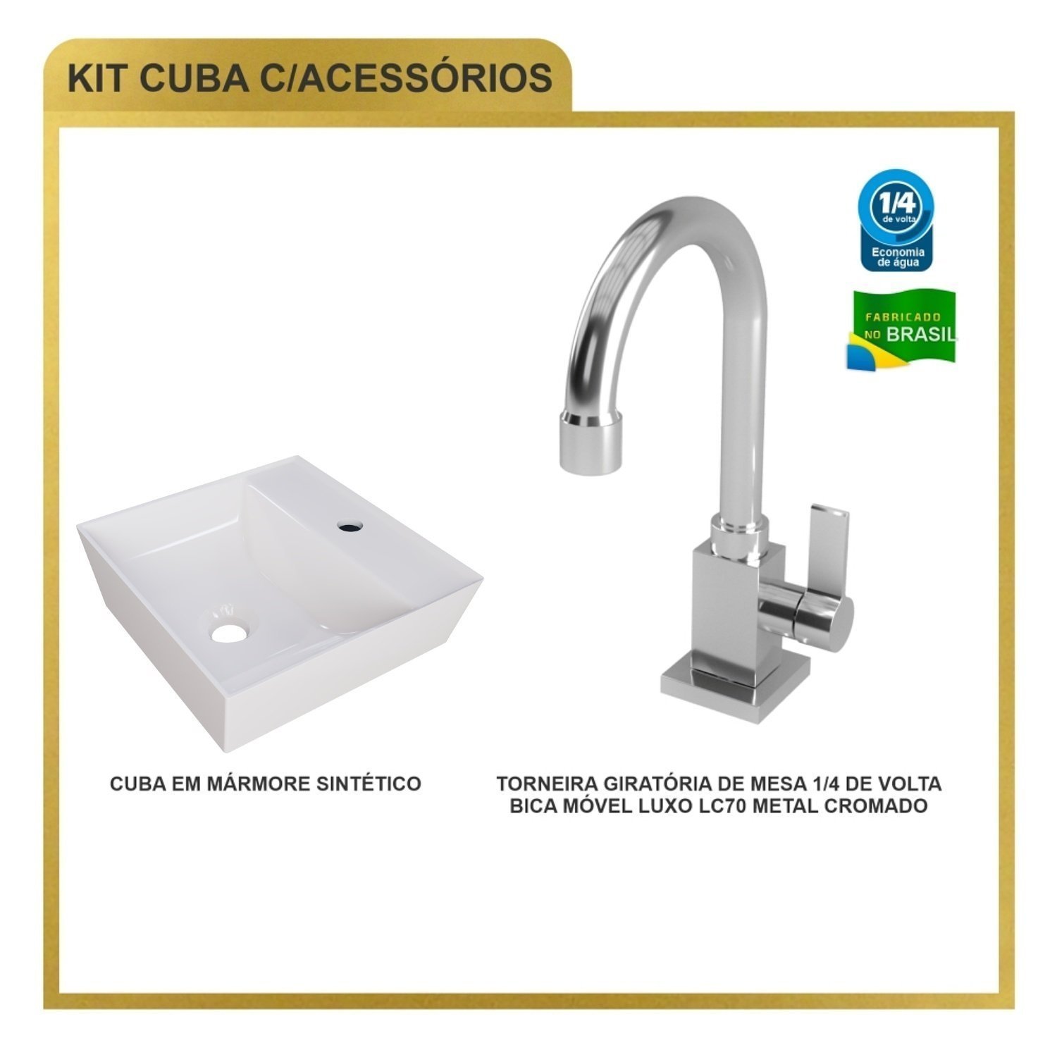 Kit Cuba Aq33 Volcano com Torneira Luxo - 7
