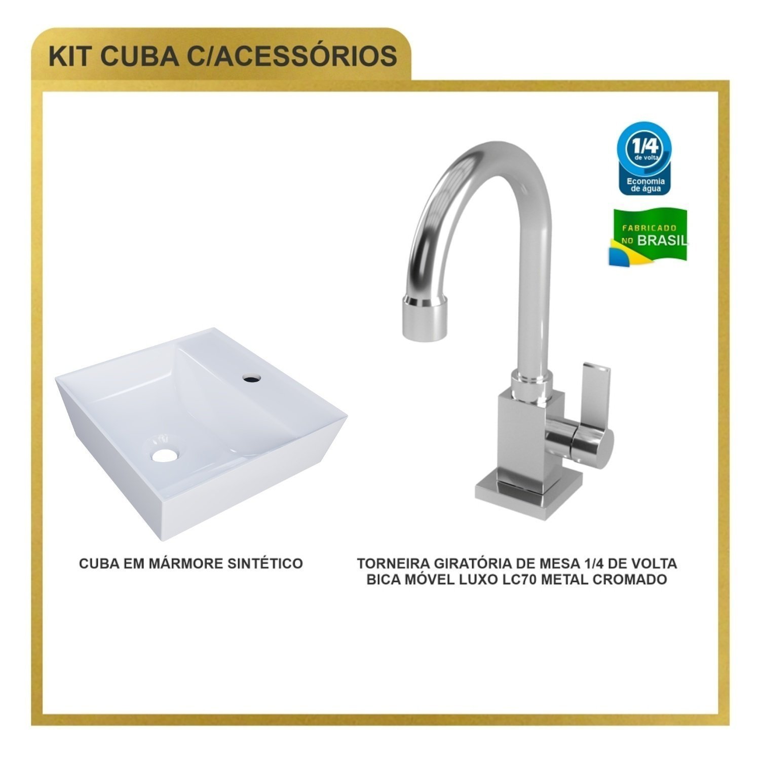 Kit Cuba Aq33 Volcano com Torneira Luxo - 7