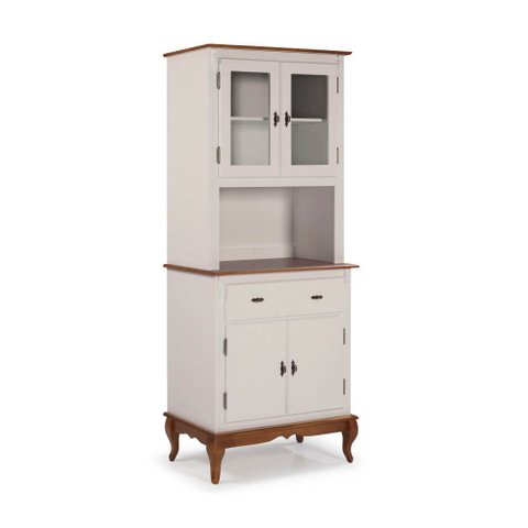 Cristaleira Arca e Oratório 4 Portas 1 Gaveta com Pés Luis Xv 60630 Linz Móveis - Off White/imbuia