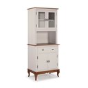 Ver imagem 1 de Cristaleira Arca e Oratório 4 Portas 1 Gaveta com Pés Luis Xv 60630 Linz Móveis - Off White/imbuia