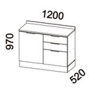 Ver imagem 5 de Balcão de Cozinha 120cm com Rodapé e Tampo 1 Porta e 3 Gavetas Lumina Cinza