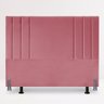 Cabeceira Suede Moderna King 195 Cm Estofada Cama Box Frame:rosa - 2