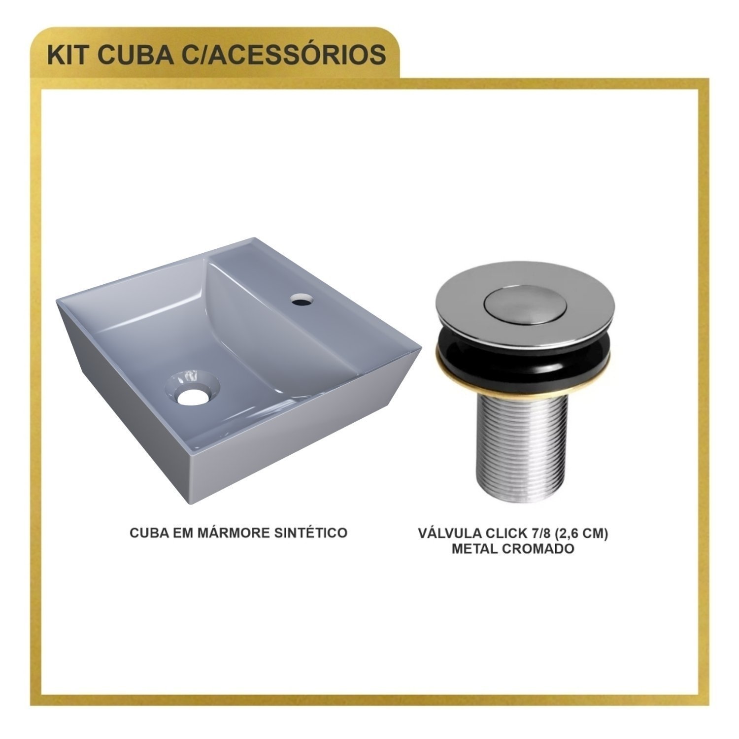 Kit Cuba Aq33 Volcano com Válvula Botão - 7