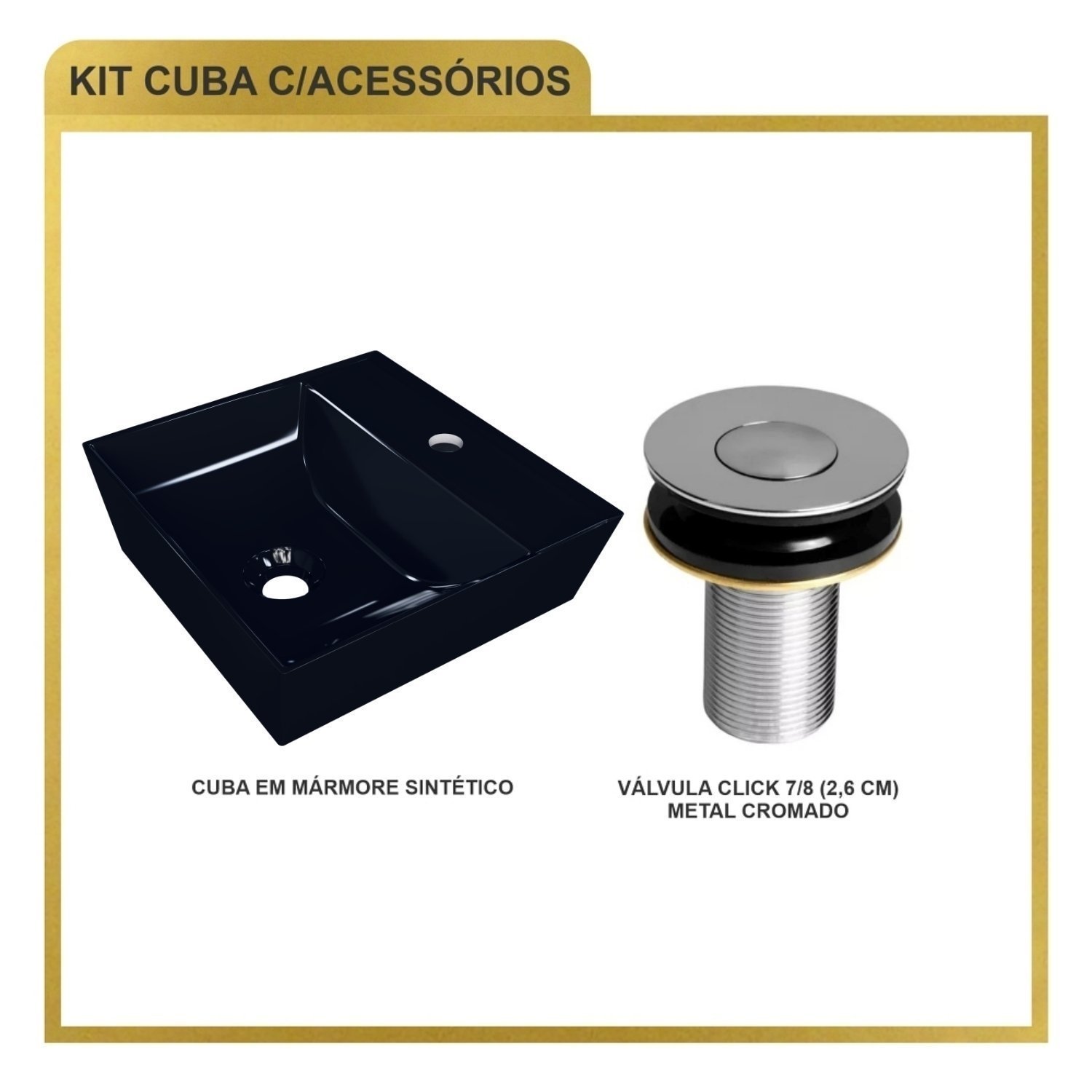 Kit Cuba Aq33 Volcano com Válvula Botão - 7