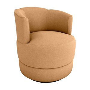 Poltrona Decorativa Giratória Base de Ferro Marselha Boucle Mostarda Matrix