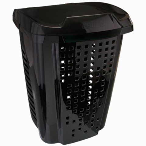 Roupeiro Telado com Cesto 70 Litros Preto - Rb5*pr-pr - Astra