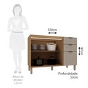 Ver imagem 3 de Balcão de Cozinha para Pia 2 Portas e 3 Gavetas sem Tampo 120cm Vitra Luciane Móveis
