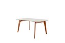 Ver imagem 2 de Conjunto Sala de Jantar Mesa Paris Madeira Maciça 140x80cm Tampo Retângular Vidro Off White com 4 Ca