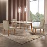 Conjunto Sala de Jantar Mesa Paris Madeira Maciça 140x80cm Tampo Retângular Vidro Off White com 4 Ca - 1