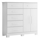 Ver imagem 2 de Cômoda para Quarto 6 Gavetas e 2 Portas Xangai Branco