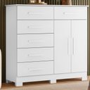 Ver imagem 1 de Cômoda para Quarto 6 Gavetas e 2 Portas Xangai Branco