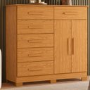 Ver imagem 1 de Cômoda para Quarto 6 Gavetas e 2 Portas Xangai Marrom/Cinamomo