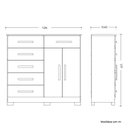 Ver imagem 3 de Cômoda para Quarto 6 Gavetas e 2 Portas Xangai Marrom/Cinamomo