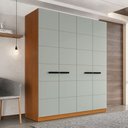 Ver imagem 2 de Roupeiro de 4 Portas e 4 Gavetas Lisboa Freijó e Verde Oliva Politorno