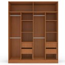 Ver imagem 3 de Roupeiro de 4 Portas e 4 Gavetas Lisboa Freijó e Verde Oliva Politorno