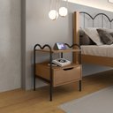 Ver imagem 1 de Mesa de Cabeceira 1 Gaveta 47x60cm Oasis Marrom