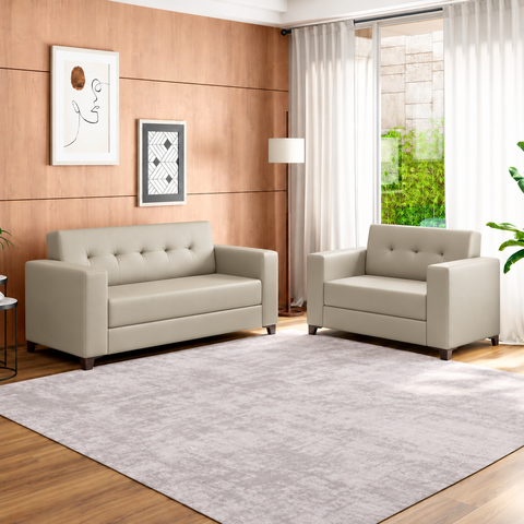 Conjunto de Sofás 3 e 2 Lugares Bronze Bege